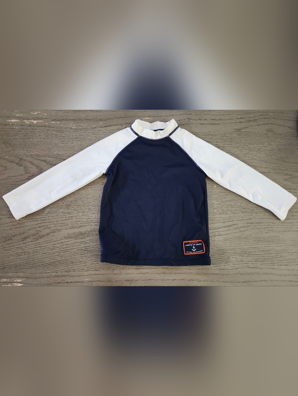 Janie and Jack Navy & White Rash Guard